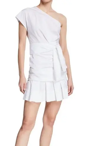 Derek Lam One Shoulder Cotton Poplin White Dress