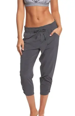 prAna Midtown Cropped Joggers Pants Yoga Capri Gray Size XS