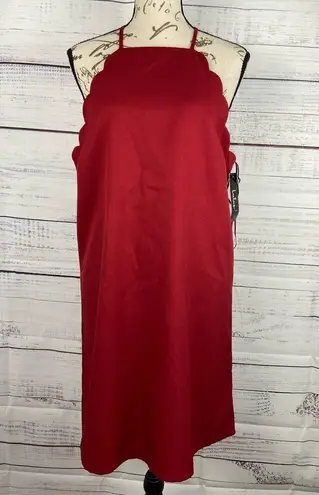 Lulus Endlessly Endearing Wine Red Dress Womens L Halter Mini Back Zip NWT $49 Size L