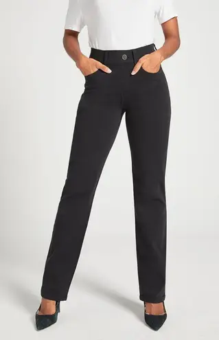 Betabrand Women’s Signature Mid-Rise Straight Leg Jeans in Black Size XXLP