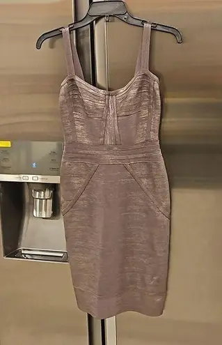 Herve Leger ππ Therese Novelty Sweetheart Bandage Dress ~ Ash Small