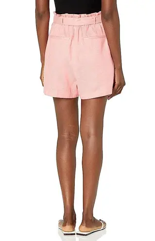 BCBGMAXAZRIA  Light Pink High-Waisted Paperbag Pleated Belted Shorts Size Small