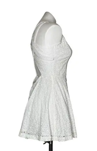 Rehab White Dress Eyelet Sleeveless Crossover Straps Buttons Size Medium NEW