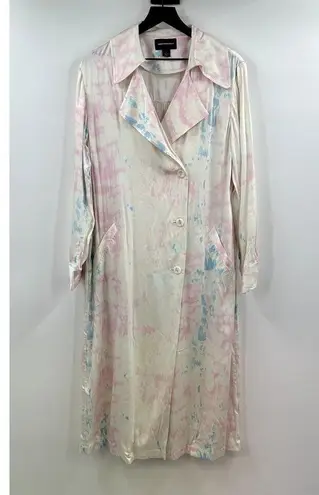 Something Navy Spring DUSTER Runway Tie Dye Trench Size Medium