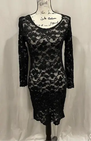 Capezio Vintage black lace bodycon long sleeve dress 👗 sexy dance lingerie