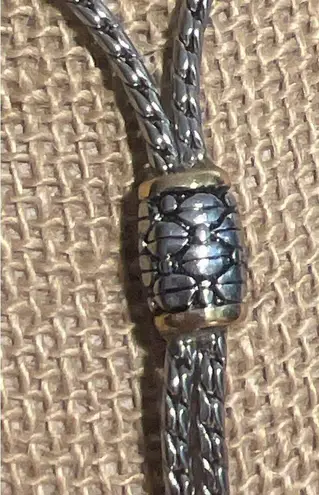 None Silver Tone Lariat Style Necklace Cable Chain Purple Blue Glass Endcaps Adj 17"