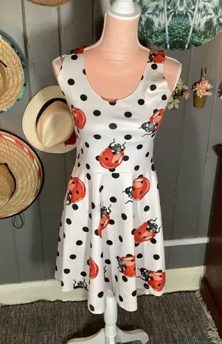 Ladybug Polkadot White Dress Small