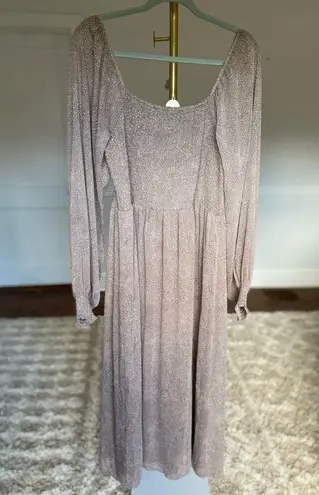 Mittoshop Smocked Maxi Dress Summer Wedding Square Neck Cottagecore Dot Ranch