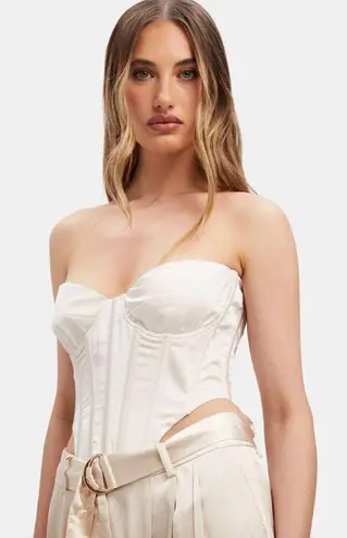 Bardot Eva Bustier Satin Corset Top Champagne Womens Size 8