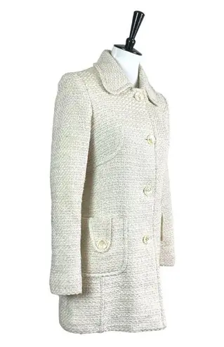 Marvin Richards Women’s Coat Tweed Cream Gold Metallic Size Medium