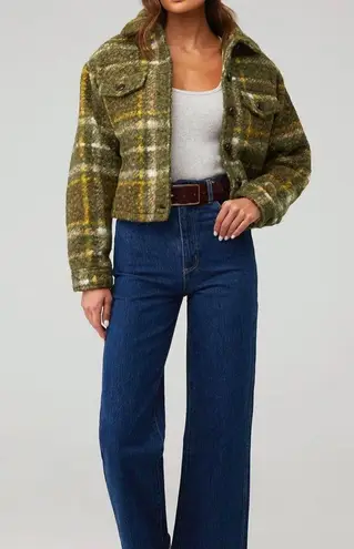 Bagatelle NWT Green and Cream Utility Cropped Jacket