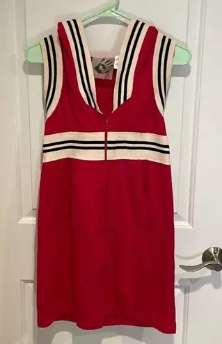 Norma Kamali Norma Kamala x Everlast red striped sleeveless zip up dress small