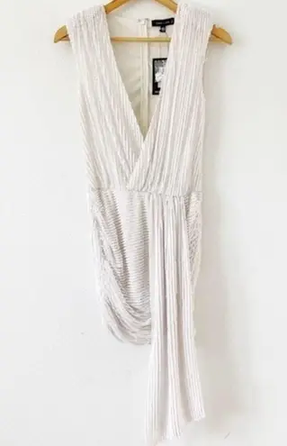 Peace + Love Sequin Wrap Drape Mini Dress in White Size 4