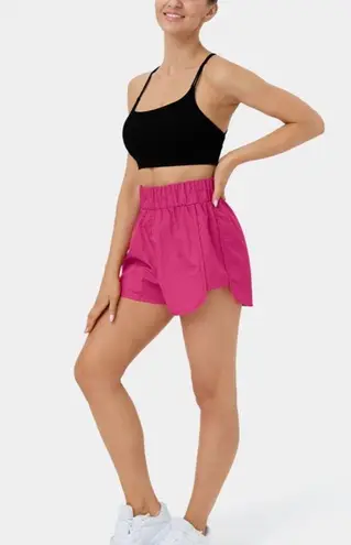 Halara NEW  Barbie Pink High Waisted Dolphin Hem Casual Shorts Lined