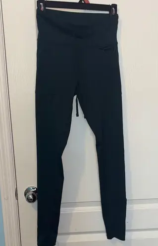 Black Track Pants with High Waist and Stretchy Fabric