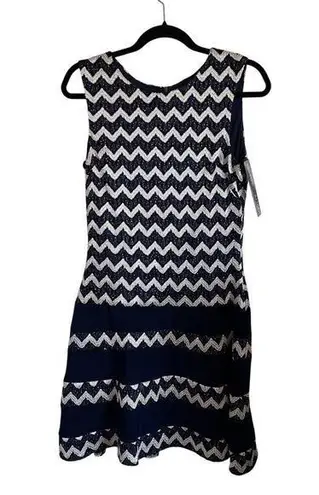 Betsy and Adam Chevron Cocktail Dress Mini to Midi sparkly zipup new years size 12 - Image 1