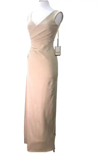 Chiara Boni LA PETITE ROBE Aliki Metallic Sheath Gown Gold Shimmer 40 NWT