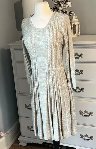 Andrew Marc Marc New York Sweater Dress Light Tan Womens M Cable Knit Acrylic