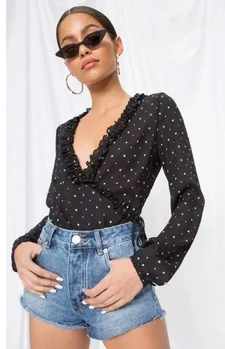 superdown / Revolve Mireia Wrap Top in Black Star