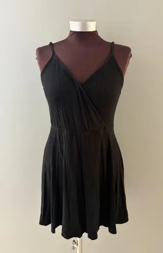 Y2K Mossimo Tank Dress Sz S Black Tunic Babydoll Dark Fairy Twilight Ribbed Soft