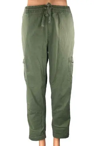 Cotton On  Green Straight Leg Elastic Waist Drawstring Trousers Cargo Pants Sz 10