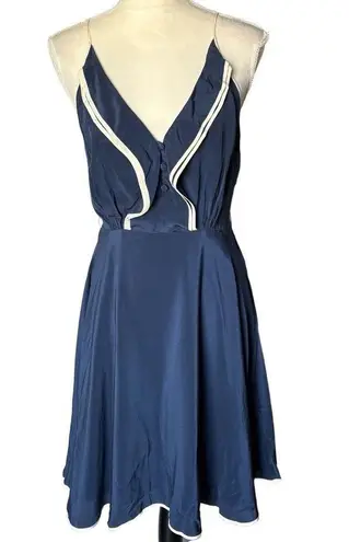Girls From Savoy Mini Dress Size FOUR Dark Blue Halter Neck Flared Boho Chic