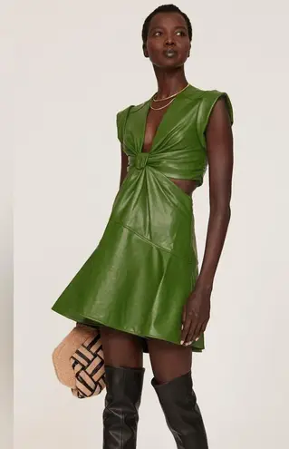 ALC Frank A.L.C Lexi Green Vegan Leather Dress