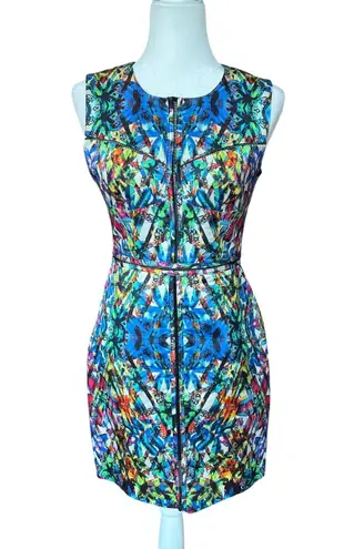 Milly Stained-Glass-Print Slim Sheath Mini Dress Women's Size 2 Cocktail Holiday