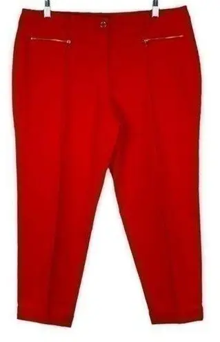 Jones New York  Red Cropped Cuffed CottageCore Coastal Pants NWT