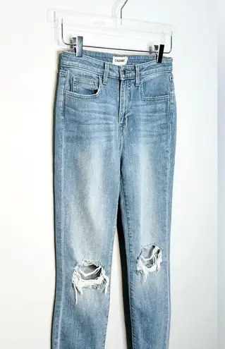 L'Agence High Line High Rise Skinny Desert Light Destressed Denim Jeans Size 25