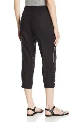 Rafaella New! Women's Poplin Black Capri Pants With Pockets Size 14