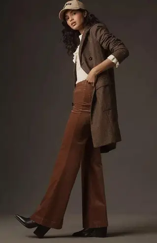 Pilcro NWT Brown Velvet Pull-On Mid-Rise Retro Flare Jeans Pants Women's Size 27