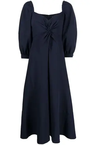 Cinq à Sept NWT Cinq a Sept Kristina in Navy Blue Knotted Fit & Flare Midi Dress 2 $495