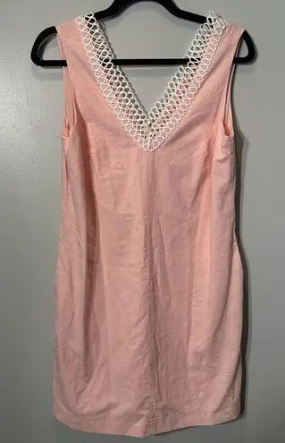 Charlie Paige Dress Sleeveless Shift Dress Pink Lace Trim Pockets Size Small NEW
