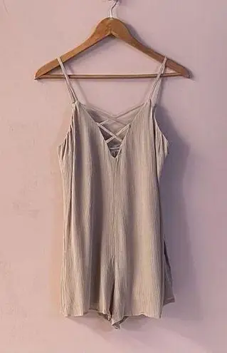 Fashion On Earth Irene’s Story Tannish Blush Romper Size M NWT