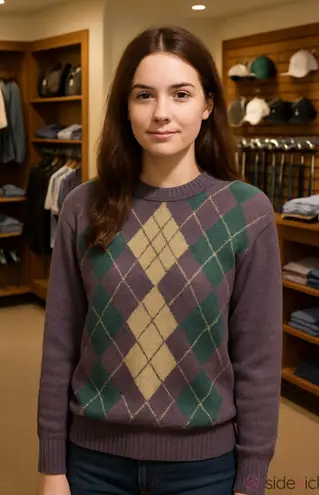 Vintage 70s Argyle Wool Grandpa Golf Sweater unisex preppy sweater Size XL