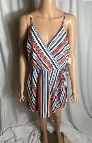 Midnight Doll Juniors Size 11 Vintage Striped Wrap Romper with Back Zipper NWT