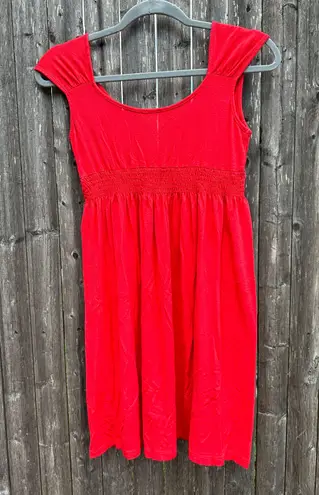 Soprano Surplice Sleeveless Casual Mini Summer Sun Dress in Red - Size Medium