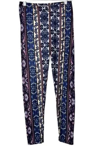 No Comment Women's Bohemian Patterned Stretchy Butter Smooth Pants Sz M