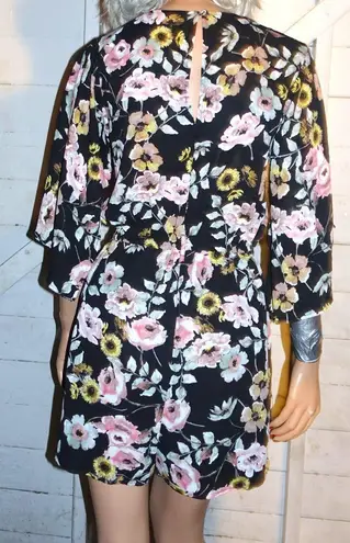 Cupcakes and Cashmere Black Floral Romper S