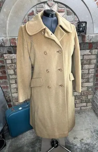 Rosewin wool coat overcoat vintage 60s long union made camel double breasted Tan Size XL