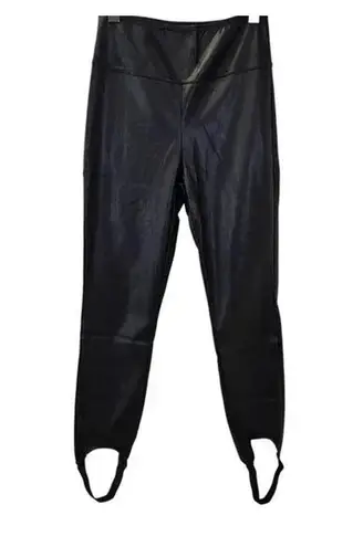 We Wore What NWT Buttery Faux Leather High Waisted Ankle Stirrup Leggings S Black