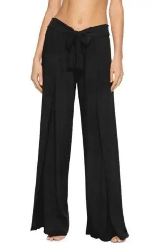 BECCA by Rebecca virtue BECCA Modern Muse Flyaway Wide Leg Side Slit Tie Waist Pants Swim Cover-up SZ S