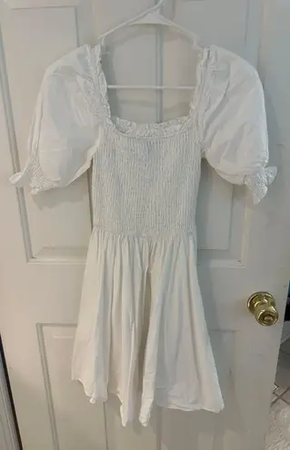 White Puff Sleeve Dress