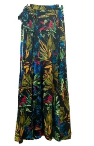Tropical Print Wrap Skirt Boho Festival Maxi Wrap Skirt Size undefined