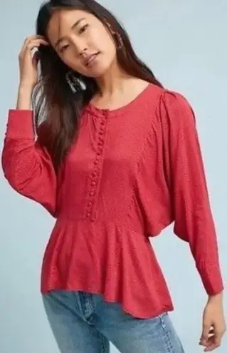 Maeve Anthropologie Chatham Polka Dot Blouse - size medium