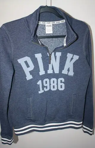 Pink Victoria's Secret 1986 Tops Women's Half Zip Pullover Sweatshirt Blue XS