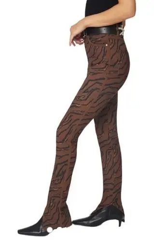 We Wore What NWT The Icon Jeans Tiger Piped Stiletto Split Hem Denim Size 24