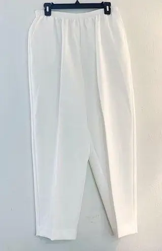Alfred Dunner Pants White Pull On Textured Straight Leg Sz 16W EUC Tik-Tok