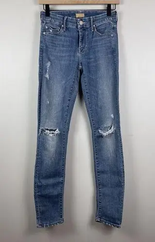 MOTHER The Looker Cut it Out Jean Size 24 Blue Skinny Distressed Casual Denim